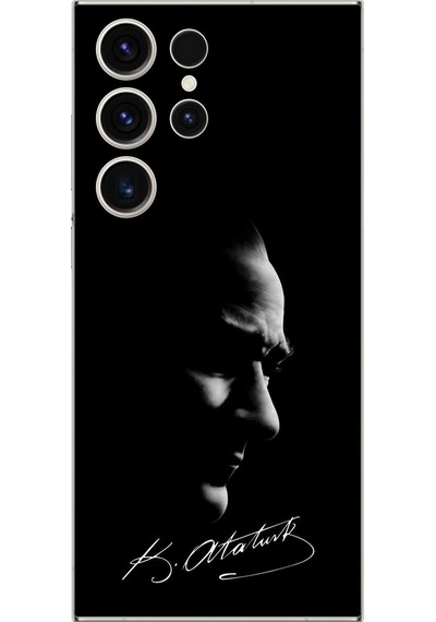 Samsung Galaxy S23 Ultra Uyumlu Şeffaf Kılıf Atatürk 1 Tasarımlı