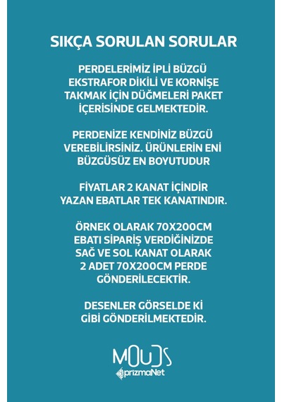 Turkuaz Beşgen Desenli Süet Oturma Odası Salon Fon Perde Baskılı Ekstrafor Büzgü 2 Kanat Prd-1018 Çok Renkli