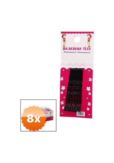 8 Paket Siyah Tel Toka Seti 10'lu Paket Gizli Yapı Metal
