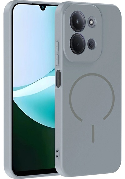 Xiaomi Redmi 15c Kılıf M-safe Şarj Özellikli Zore Meta Kapak Titanyum-Gri
