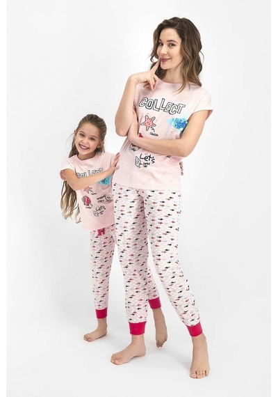 Roly Poly 2460 Kız Çocuk Garson Collect Somon Kısa Kol Pijama Tak