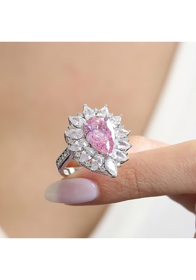 Mia Vento Effective Diamond Londra Tutkusu Pink Taşlı Gümüş Yüzük