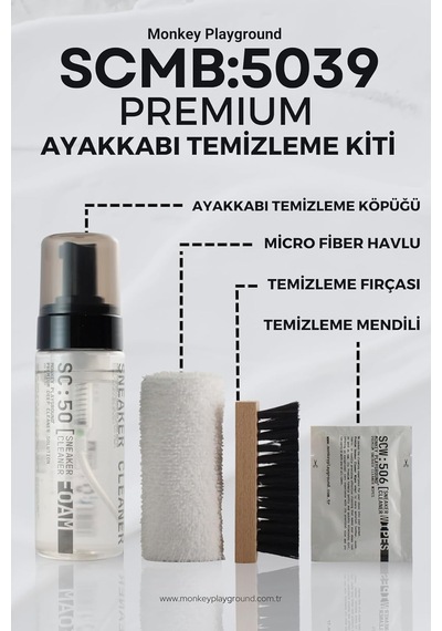 Premium Ayakkabı Temizle Seti: Ayakkabı Temizleme Köpüğü, Ayakkabı Temizleme Fırçası, Mikrofibe Tek Renk