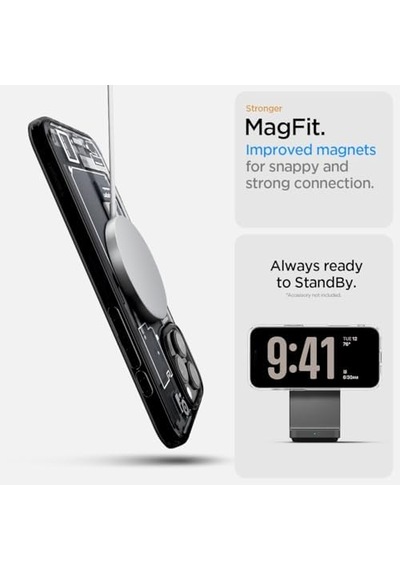 16 Pro Max İle Uyumlu İnce Magsafe Kılıf Ultra Hybrid Sararmaya Dayanıklı Duraclear Hava Kanalı Teknolojisi Askeri Sınıf Koruma Magfit Zero One Tasarım Kapak - Acs08004 50 x 22