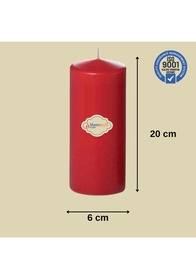 3 Lü Kırmızı Set Mum Çap :6 Cm Kirmızı