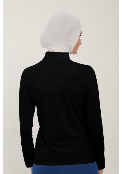 Sonbaharmoda Kadın Uzun Kollu Yarım Balıkçı Yakalı Penye Likralı Body - Siyah Siyah Sonbaharmoda Kadın Uzun Kollu Yarım Balıkçı Yakalı Penye Likralı Body - Siyah Siyah