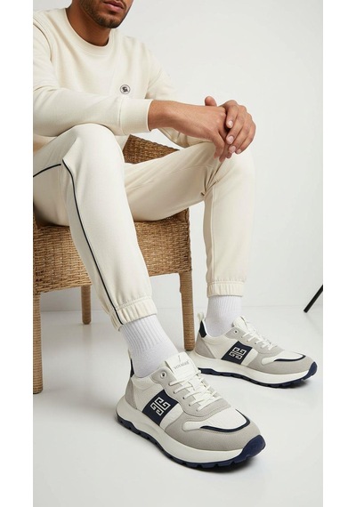 Voyager E435 Krem Erkek Deri Günlük Sneaker Krem