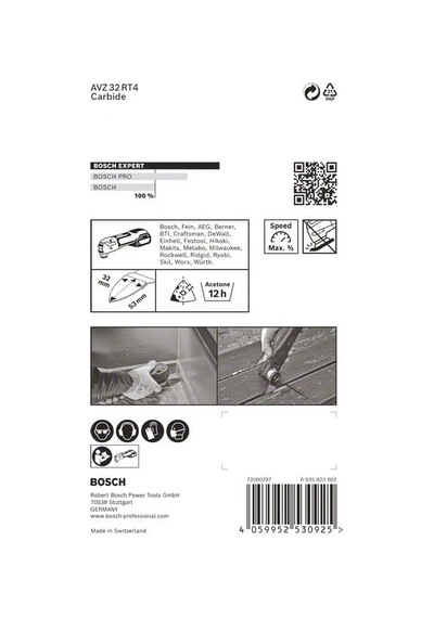 Bosch Profesyonel Uzman Avz 70 Rt4 Aşındırıcı Ve Harç Salınımlı Çoklu Alet Temizleme Bıçağı 70 Mm 1'li Paket