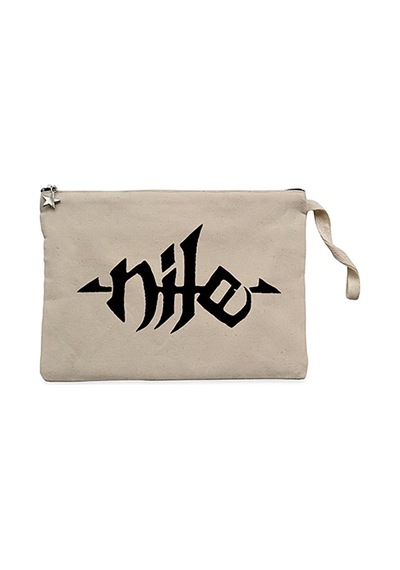 Nile Logo Krem Clutch Astarlı Cüzdan / El Çantası Krem