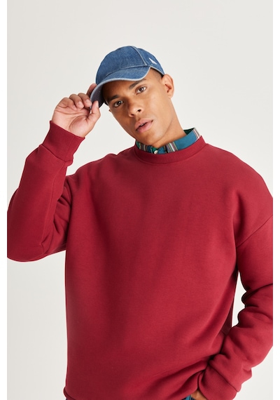 AC&Co / Altınyıldız Classics Erkek Bordo Oversize Fit Bol Kesim Pamuklu İçi Polarlı Bisiklet Yaka Sweatshirt Bordo AC&Co / Altınyıldız Classics Erkek Bordo Oversize Fit Bol Kesim Pamuklu İçi Polarlı Bisiklet Yaka Sweatshirt Bordo