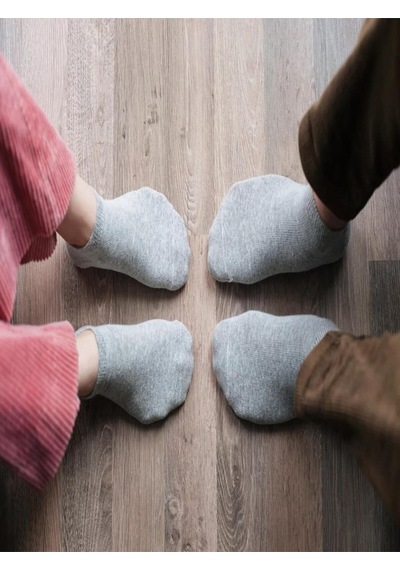 Ozzy Socks 12 Çift Kadın Gri Bambu Görünmez Sneaker Spor Ayakkabı Çorabı Gri