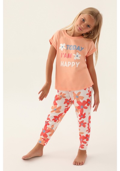 Rolypoly Today Somon Kız Çocuk Pijama Takımı 5274-43138 Somon