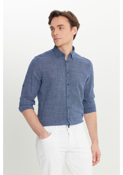 AC&Co / Altınyıldız Classics Erkek Lacı %100 Pamuk Flamlı Slim Fit Dar Kesim Düğmeli Yaka Armürlü Gömlek Lacı AC&Co / Altınyıldız Classics Erkek Lacı %100 Pamuk Flamlı Slim Fit Dar Kesim Düğmeli Yaka Armürlü Gömlek Lacı