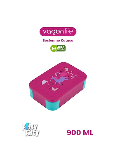 Vagonlife 900 Ml Tek Kat 3 Bölme Çocuk Beslenme Kutusu -ffb1270 Pembe