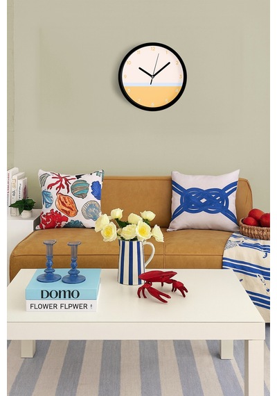 Sade Soft Renkler Modern Tasarım Duvar Saati - 25cm - Önü Camlı Siyah Kasa - Sessiz Mekanizma-jh0556 Siyah