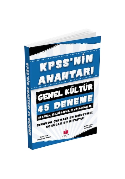 2026 Kpss'nin Anahtarı 45 Deneme - Genel Kültür Tarih Coğrafya Vatandaşlık 15x3