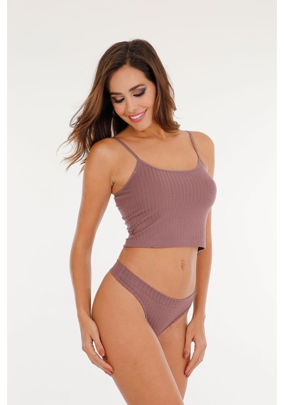 Sensu Kadın Fitilli Soft Renkler 3'lü Tanga Külot Set - Kts4052 Asorti Asorti