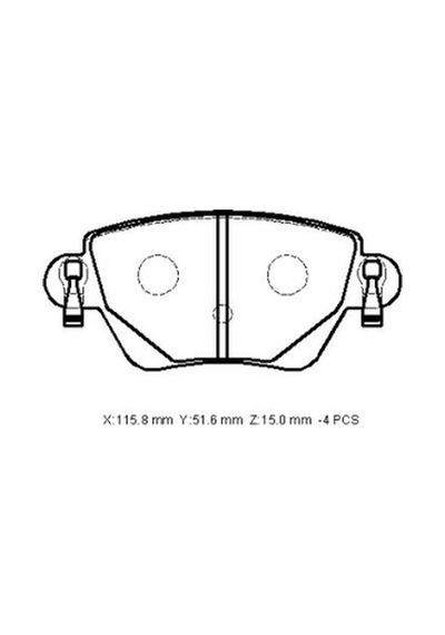 Ford Mondeo 01/04 Arka Fren Balatası 1,8/2,0/2,5 Disk 115,8x51,6x15 Bramax - Fren Ve Ekipmanları