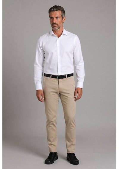 Bisse Beyaz Regular Fit Pamuk Cepsiz Klasik Uzun Yaka Gömlek Gmkls252204 D01