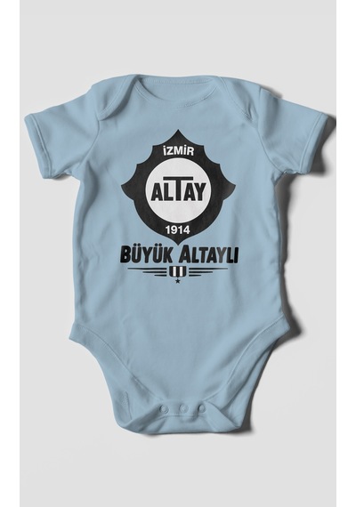 Morivokids Büyük Altaylı Altayspor Kısa Kollu Bebek Body %100 Pamuk Bebe Mavisi
