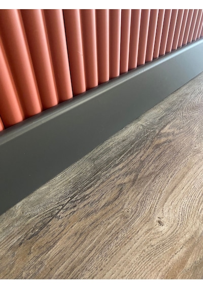 10 Cm Düz Antrasit Pvc Kaplama Parke Süpürgelik