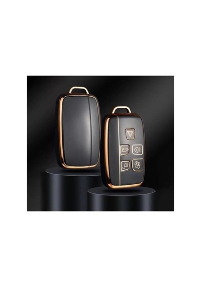 Autohan Keys Lüks Land Rover Range Rover Vouge Sport Uyumlu Siyah-gold Nano Akıllı Anahtar Kılıfı, Premium Koruyucu Kılıf