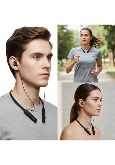 Wodimark Boyuna Asmalı Spor Bluetooth Kulaklık, Mıknatıslı Tasarım, Hafıza Kart Destekli, Şarj Göstergeli, Type