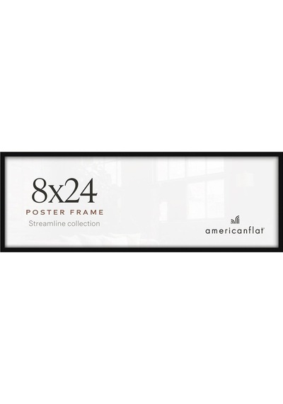 Siyah 8x24 Poster Çerçevesi - Parlak Pleksiglaslı İnce Kenarlıklı Fotoğraf Çerçevesi - Duvar İçin Yatay Ve Dikey Formatlar