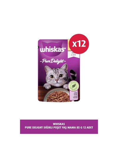 Whiskas Pouch Pure Delight Tavuklu Yetişkin Kedi Mama 12 x 85 G