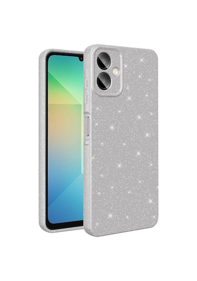 Zore Samsung Galaxy Uyumlu A07 Kılıf Kamera Korumalı Simli Lüks Omsy Koton Kapak - Beyaz