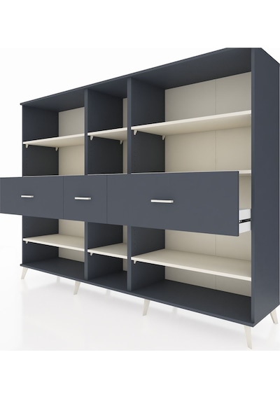 Hyperion Dolap 9 Raflı 3 Çekmeceli 220x44x163 Antrasit-aytaşı/an Antrasit-aytaşı/antrasit Hyperion Dolap 9 Raflı 3 Çekmeceli 220x44x163 Antrasit-aytaşı/an Antrasit-aytaşı/antrasit