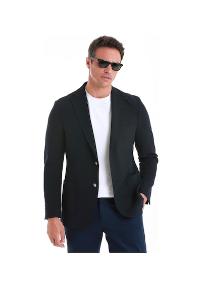 Hatemoğlu Lacivert Slim Fit Düz Mono Yaka Casual Ceket 14162124c001 005 Lacivert