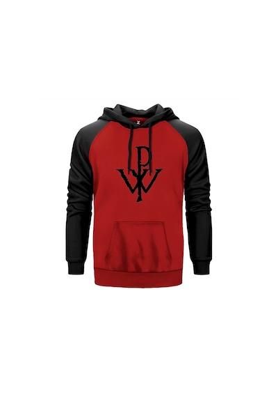 Powerwolf Logo Design Kırmızı Renk Reglan Kol Sweatshirt Kırmızı