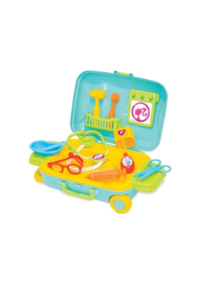 Barbie Doktor Set Bavulum 9 Parça Çek Çek Bavul Doktor Seti