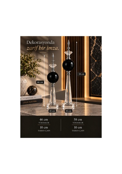 Krom Kristal Detaylı Metal Dekoratif Aksesuar