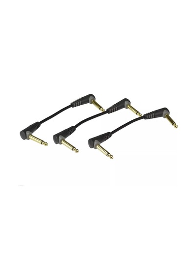 3'lü Altın Uçlu Açılı Pedal Patch Kablosu 30cm Standart