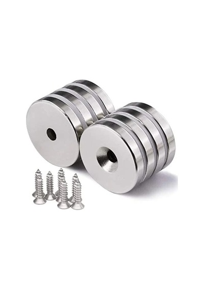Ers 50 Adet 25x10/5x5,5 Mm Neodyum Mıknatıs Havşa Delikli Magnet Vida Atılabilir N35 Nikel Paslanmaz Çok Renkli