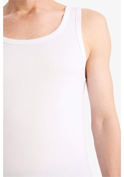 Defacto Slim Fit Dar Kesim Ribana 2li Atlet Y9056az26spwt34 Beyaz-wt34