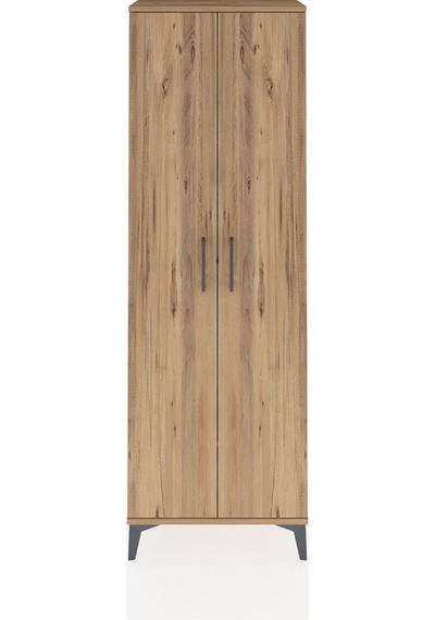 Arges Dolap Tek Raflı 2 Kapaklı Tek Askılı 60x30x182 Çam-çam Çam
