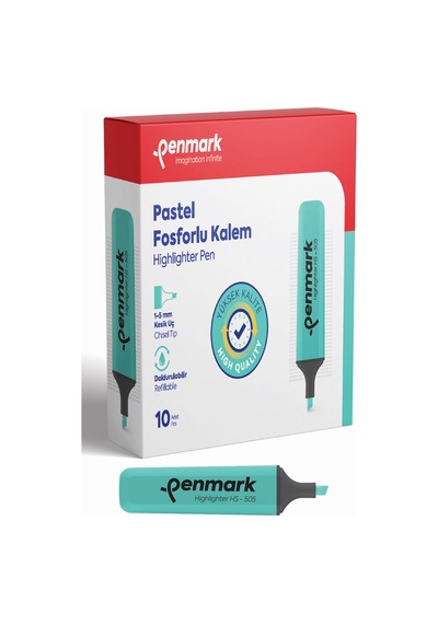 Penmark Fosforlu Kalem Pastel Nane Şekeri Hs-505 08 Çok Renkli