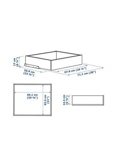 Ikea Komplement Çekmece, Koyu Gri, 75x58 Cm