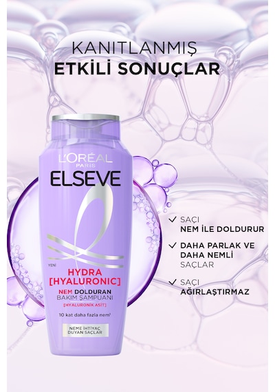 Elseve Hydra Hyaluronic Nem Dolduran Bakım Şampuanı 300 ML