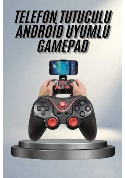 Android Uyumlu Joystick İle Telefon Tutucu Gamepad
