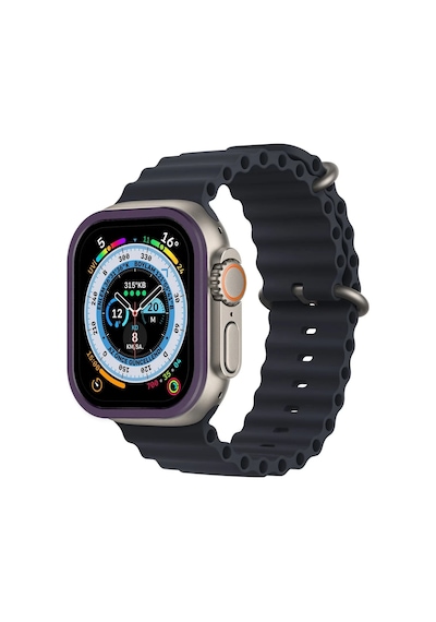 Newface Apple Uyumlu Watch Ultra 49mm Alüminyum Kasa Cam Ekran Koruyucu Semeglbl - 65 - Mor