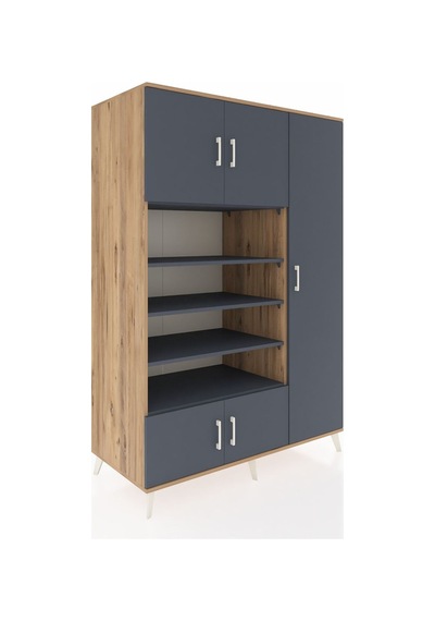 Kronos Dolap 11 Raflı 5 Kapaklı 132x59x195 Çam-antrasit/antrasit Çam Kronos Dolap 11 Raflı 5 Kapaklı 132x59x195 Çam-antrasit/antrasit Çam