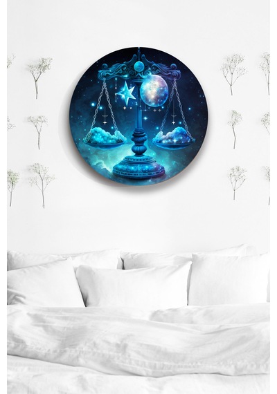 Terazi Burcu Astroloji Duvar Tablosu, Burç Sembol Şık Ahşap Mdf Tablo, Ev, Ofis, Duvar Dekorasyonu