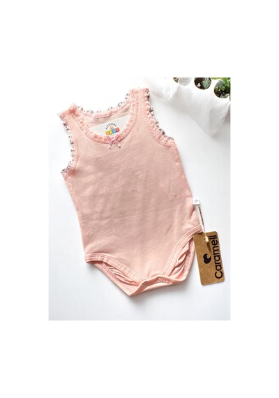 Altıntaş Baby Caramell Dantel Detaylı %100 Pamuk 2'li Body Set Kız Bebek Pembe Pembe