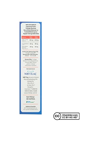 Nbt Life Berliv Lipozamal Berberin 30 Kapsül