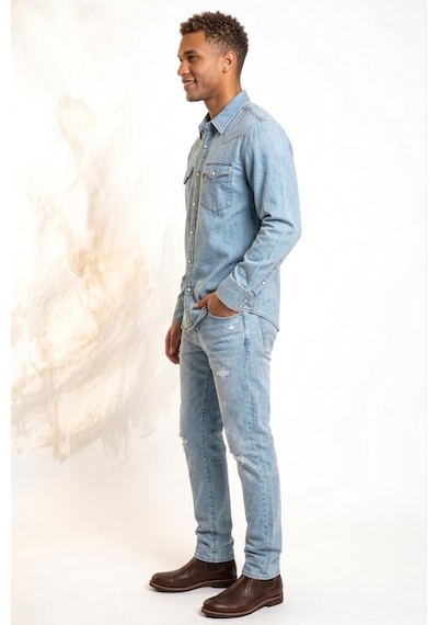 Levi's Western Erkek Kot Gömlek --mavi--