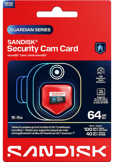 Sandısk Security Cam 64gb 100/40mb/s Microsdxc V30 Güvenlik Kamerası Hafıza Kartı Sdsqsnr-064g-gn6ın